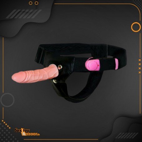 LeLuv 6.5” Male Hollow Vibrating Strap On SO-10