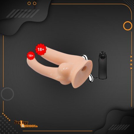 Baile Vibrating Strap-on Double Dildo with Realistic Balls SO-034